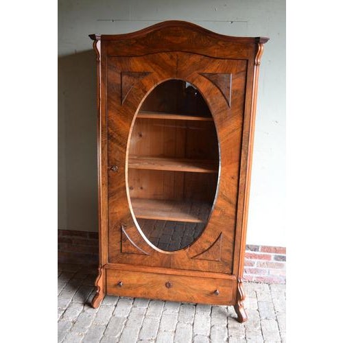 Brown Antique Walnut Display Bookcase For Sale - Image 8 of 10