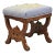 Antique Eastlake Victorian Burl Walnut Carved Curule Footstool Ottoman For Sale