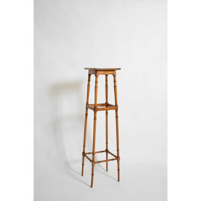 Light Wood and Faux Bamboo Pedestal Table, 1890s For Sale - Image 5 of 5