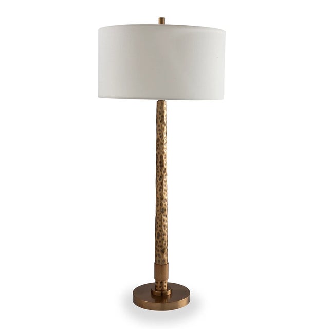 2020s Florence Hammered Brass Lamp For Sale - Image 5 of 7