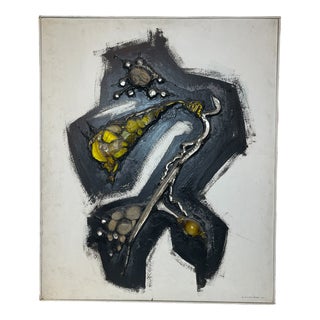 Gilbert Auquière, Abstract Composition, 1960s, Mixed Media For Sale