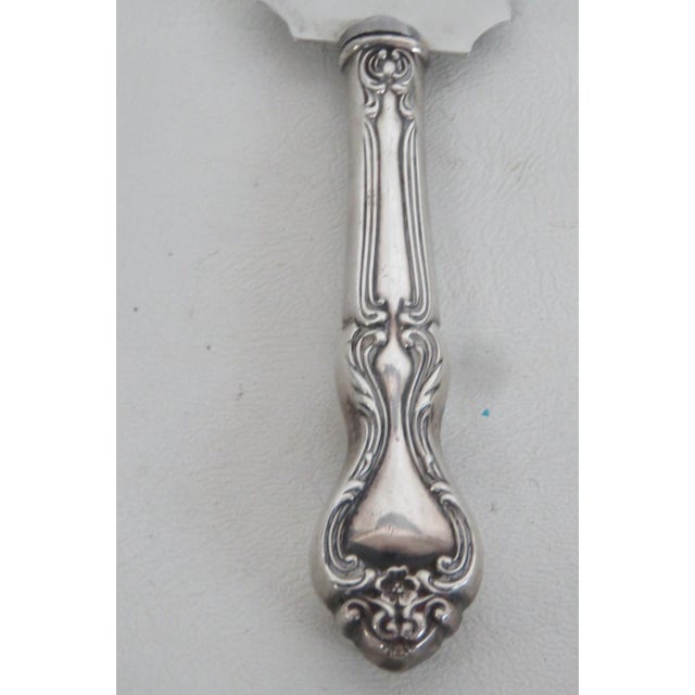 Mid 20th Century Mid 20th Century Pie Cake Server Stainless Steel Blade Sterling Silver Scrollwork Handle For Sale - Image 5 of 9