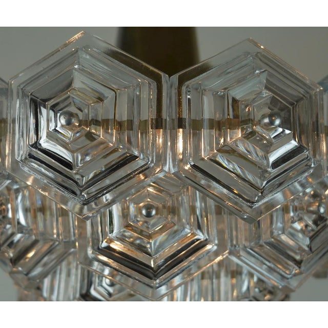 Mid-Century Modern Pendant Light with 27 Hexagonal Glass Panels, 1960s For Sale - Image 11 of 13
