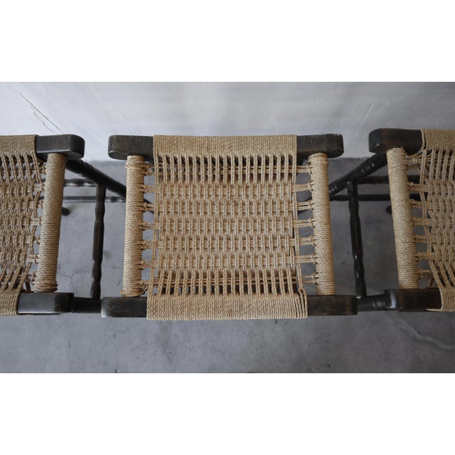 Vintage French Style Rush Seat Barstools - Set of 6 For Sale In Las Vegas - Image 6 of 8