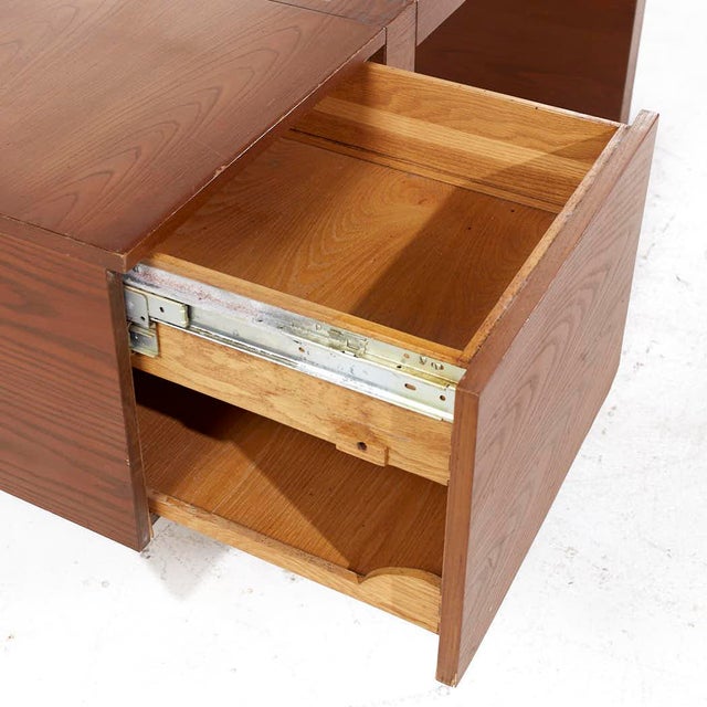 Brown Roger Sprunger for Dunbar Mid Century Executive Oak Desk For Sale - Image 8 of 9