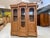 Original Rustic Biedermeier Solid Wood Glass Display Cabinet, Spruce, Dimensions: Height x Width x Depth 217 x 190 x 61...