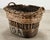 A large and beautifully weathered handwoven French vineyard Champagne grape wine harvest basket in thick woven wicker,...