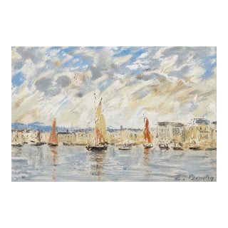 Honfleur Harbor by Eugène Boudin, Coastal Art Print, 24" X 16" For Sale