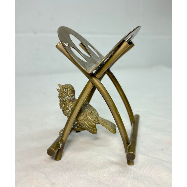 Antique 19th Century Solid Gilt Bronze Bird Pen/ Pipe Holder Stand Statue 1800's For Sale - Image 9 of 15