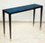 Bespoke Ebonized Console With Blue Parchment Top on Tapered Legs ending in brass sabots. It can be made to order with your...