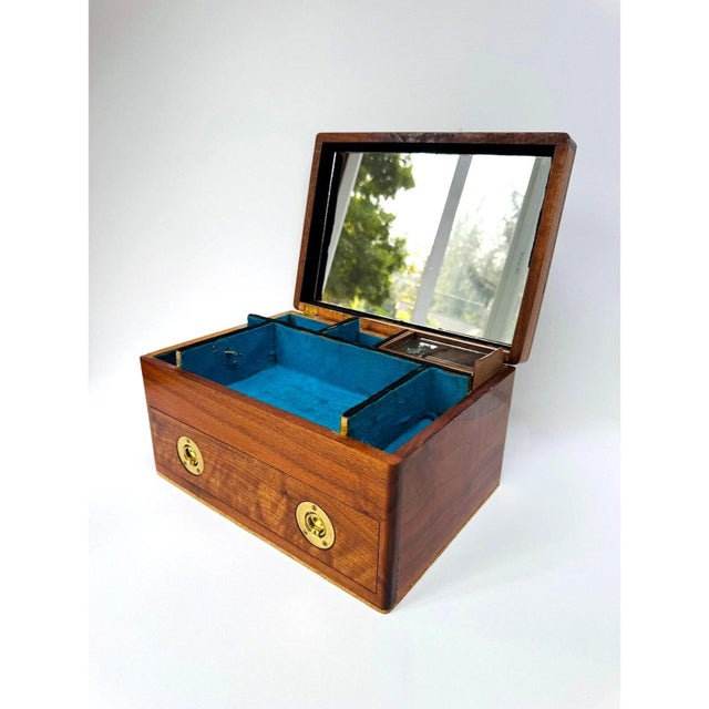 Vintage Handmade Musical Jewelry Cabinet With Drawer For Sale - Image 10 of 18