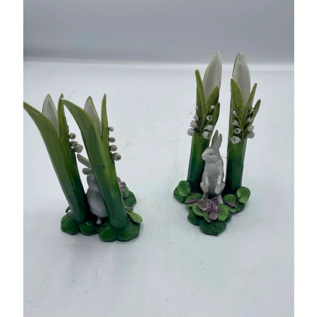 Mid 20th Century Majolica Style Hare Vases- A Pair For Sale In Boston - Image 6 of 12