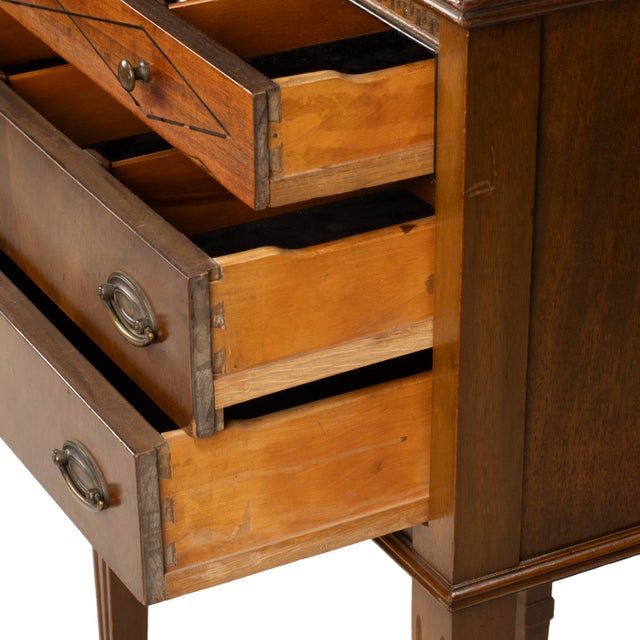 Mid 20th Century Charles P Limbert Arts & Crafts Oak Jewelry Chest Side Table Felt Lined Drawers For Sale - Image 11 of 16