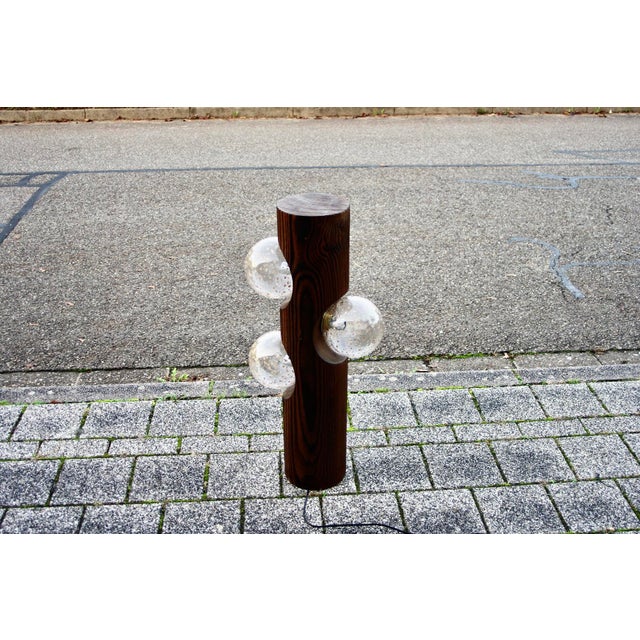Wood Brutalist Lamp from Temde Leuchten, 1960s For Sale - Image 7 of 8