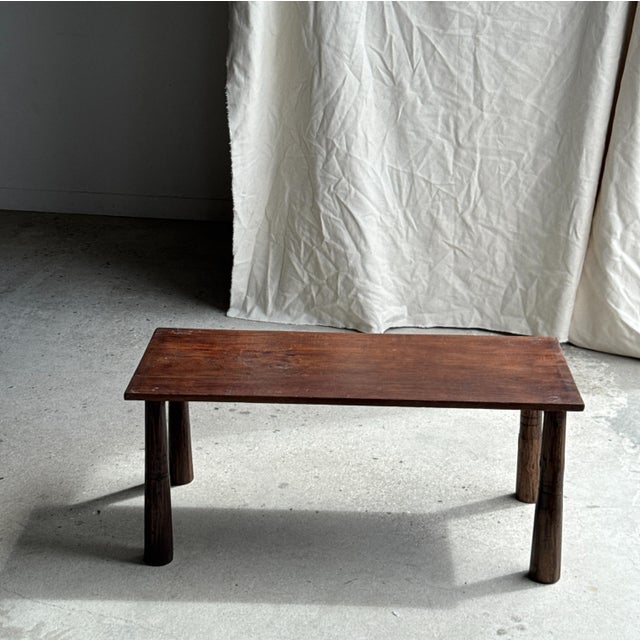 Vintage Indonesian Brown Teak Coffee Table with Tapered Legs, 1980s For Sale - Image 11 of 18