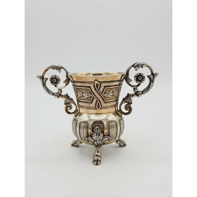 Silver and Vermeil Ceremonial Egg Cup For Sale - Image 4 of 5