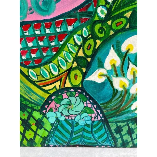 Green Paisley Meditation Painting by Carol Bertrand For Sale - Image 4 of 13