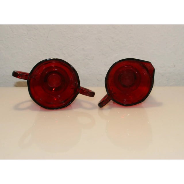 1930s 1930s Ruby Red Fostoria Fairfax Depression Glass Open Sugar & Creamer Set- 2 Pieces For Sale - Image 5 of 8