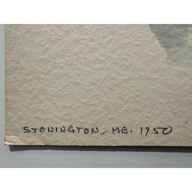 Henry Emil Salloch Original Watercolor on Paper Stonington, Maine. 1950. For Sale - Image 4 of 6