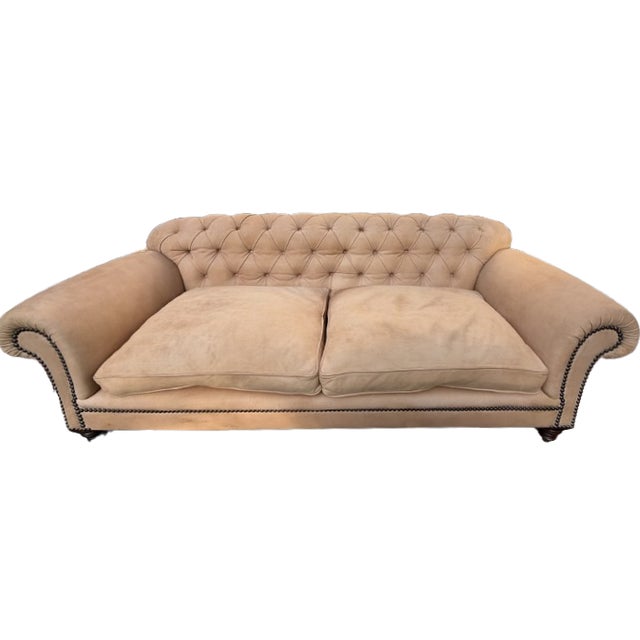 George Smith Chesterfield Sofa in Nubuck Leather For Sale In New York - Image 6 of 16
