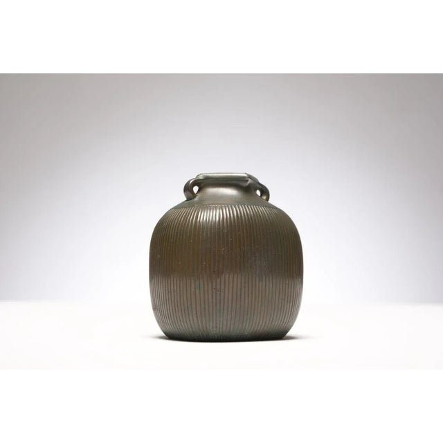 Disco Metal Vase by Just Andersen for Just Andersen, 1930s, in Very Good conditions. Designed 1920 to 1949 This piece has...