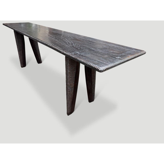 Andrianna Shamaris Exquisite Minimalist Hand Carved Console or Dining Table For Sale - Image 10 of 18