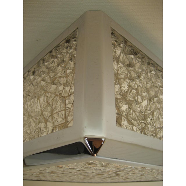 Vintage Ceiling Lamp with Plastic Sheets in Chomed Profiles, 1970s For Sale - Image 6 of 15
