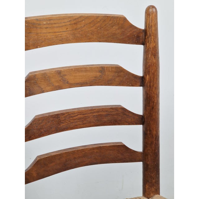 Set of Brutalist Wood and Wicker Chairs in the style of Charlotte Perriand, 1960s, Set of 2 For Sale - Image 13 of 16