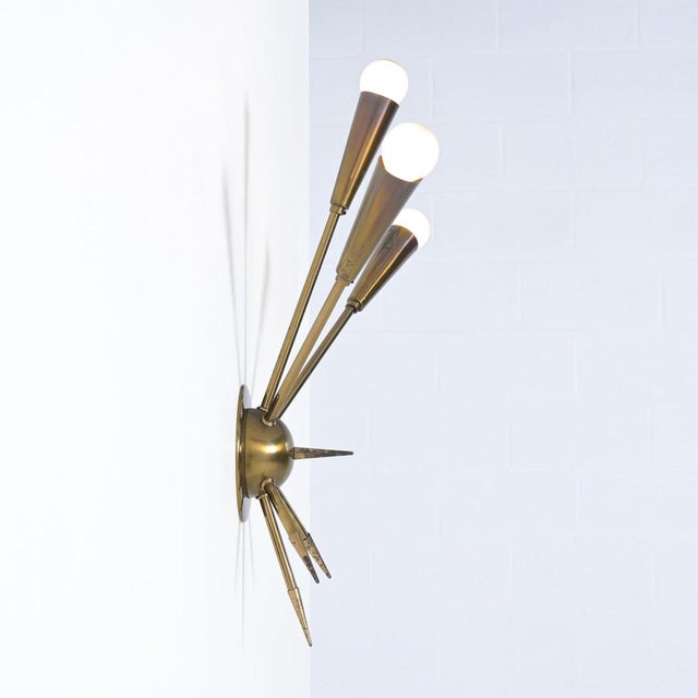 Metal Mid-Century Modern Sputnik Wall Lights, 1950s, Set of 2 For Sale - Image 7 of 16
