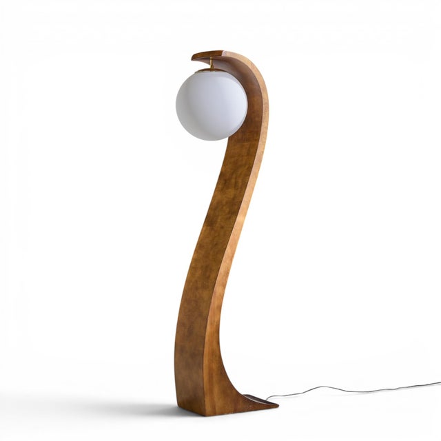 Mid-Century Modern Mid 20th Century Jack Haywood for Modeline Mid Century Serpentine Floor Lamp For Sale - Image 3 of 9