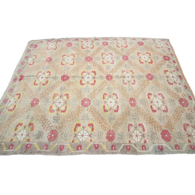 Turkish 1960's Vintage Turkish Rug- 5'8" x 7'2" For Sale - Image 3 of 7