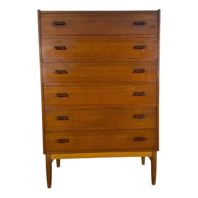 Tall Teak Chest of Drawers by Poul Volther, 1960s For Sale