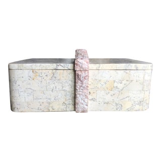 Maitland-Smith Postmodern Tessellated Stone Box For Sale