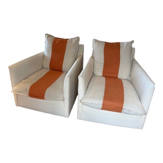 Pair of Racing Stripe Chairs by Lee For Sale