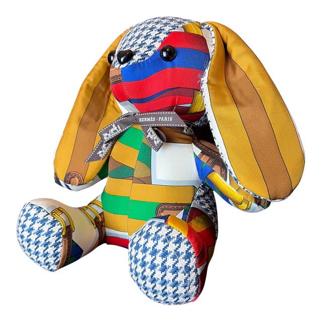 Hermes Sangles Vintage Silk Scarf Clever Bunny For Sale