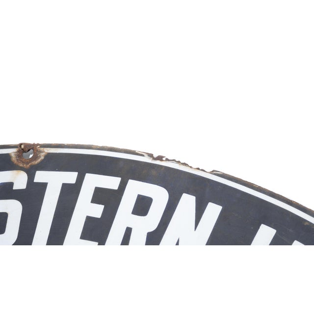 Early 20th Century Early 20th Century Original Double Sided Porcelain Western Union Telegraph Sign For Sale - Image 5 of 9