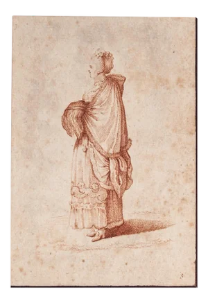 Unknown - Figure of Woman - Original Ink Drawing - 18th Century