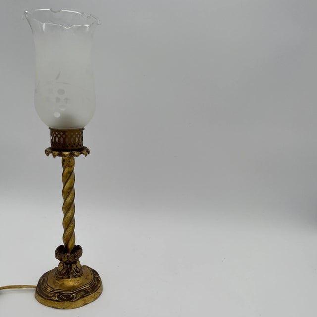Italian Gilt Metal Lamp For Sale - Image 4 of 4
