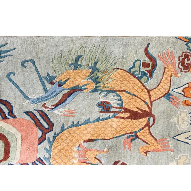 Vintage Tibetan Double-Dragon Rug For Sale - Image 13 of 15