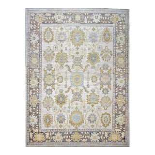 21st Century Turkish Oushak 10X14 Ash Brown, Buff & Khaki Handmade Area Rug #1144080 For Sale