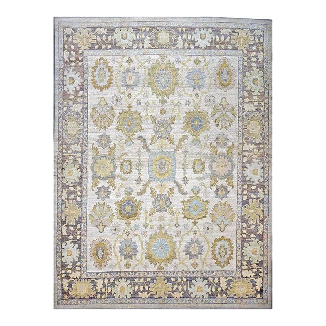 21st Century Turkish Oushak 10X14 Ash Brown, Buff & Khaki Handmade Area Rug #1144080 For Sale