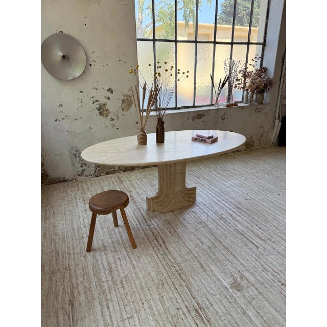 Travertine Dining Table by Afra & Tobia Scarpa, Italy, 1970 For Sale - Image 9 of 18