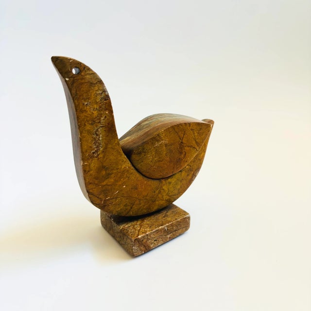 Stone Vintage Carved Stone Bird - Signed and Dated 1985 For Sale - Image 7 of 10
