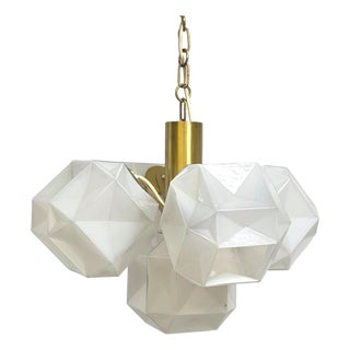 Italian Space Age Murano Glass Cube Chandelier attributed to Oggetti, 1970s For Sale