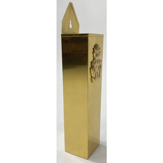 Figurative Vintage Brass Pineapple Wall Mount Matchstick Holder For Sale - Image 3 of 6
