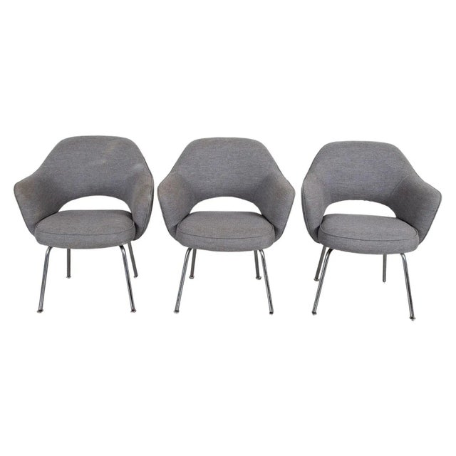 Classic mid-century modern set of six executive armchairs, side chairs, in the style of Eero Saarinen (USA) for Knoll...