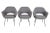 Classic mid-century modern set of six executive armchairs, side chairs, in the style of Eero Saarinen (USA) for Knoll...