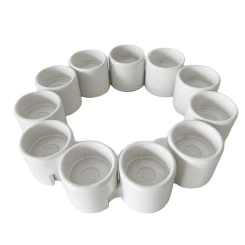 Vintage PS Varmeljushallare Candlestick Set in White Ceramic by Ehlen Johansson for Ikea, 1990s, Set of 12 For Sale - Image 3 of 7
