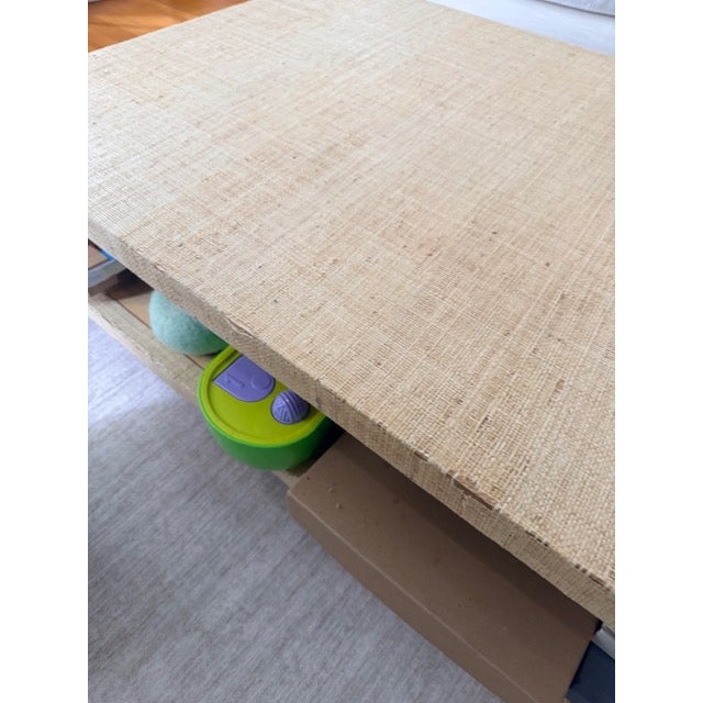 2020s Crate & Barrel Meadow Grasscloth Coffee Table For Sale - Image 5 of 12