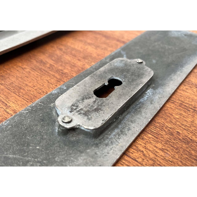 Silver Minimalist Sliding Door Mounting Handles, Germany, 1920s, Set of 2 For Sale - Image 8 of 12